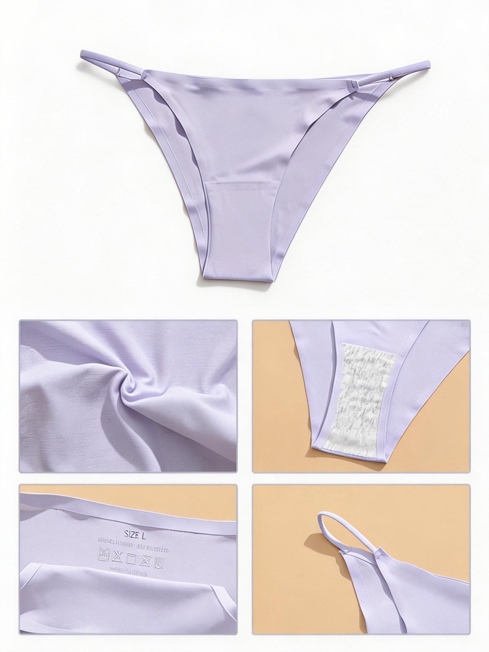 8 Pack Women's Seamless Invisible Thongs Thin Strap Low Rise High Elastic Shaping T-Back Camisole Sexy Underwear