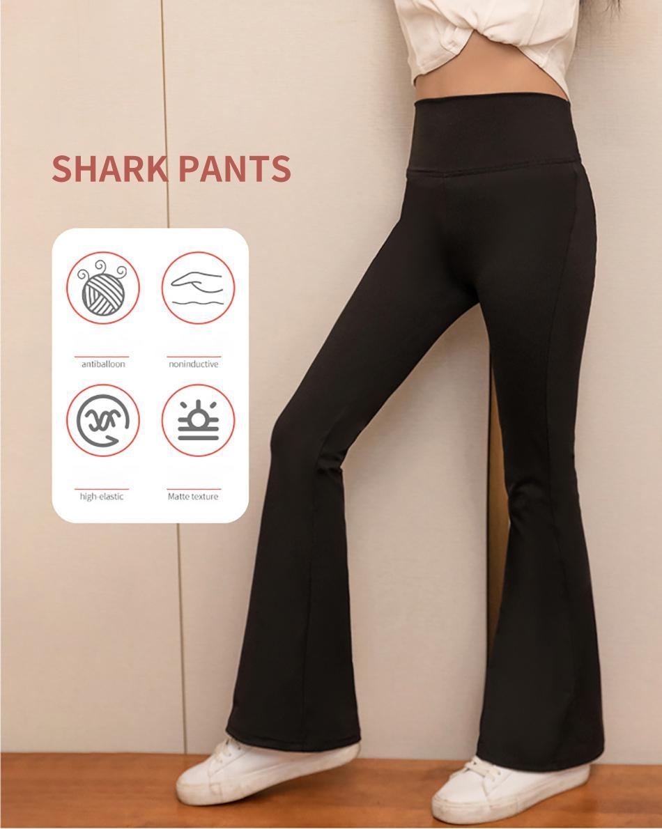 Girls Yoga Leggings Flared Pants High Waist Teenagers Stretch Elastic Waistband Kids Sportswear Trousers Autumn Spring