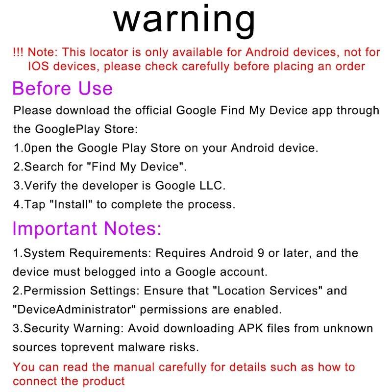 Smart Android GPS Tracker Set, Wireless Positioning Tracker, Supports Google Location & Bluetooth-compatible Tag Tracking, Find Lost Items Like Keys Wallet Luggage Pets