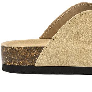 Meik Mangni Womens and Mens Clogs Soft Leather Mules Cork Footbed Sandals Non-Slip Comfort Potato Shoes