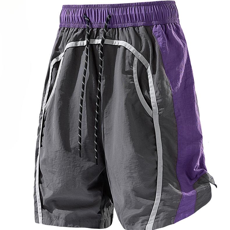 2026 Summer New Men's Quick-Dry Shorts, Ice-Cool Sports Outdoor Beach Shorts, Quick-Dry Shorts with Contrasting Color Waist and Side Curved Line Splicing, Versatile Outdoor Fitness Beach Shorts #   SummerWins