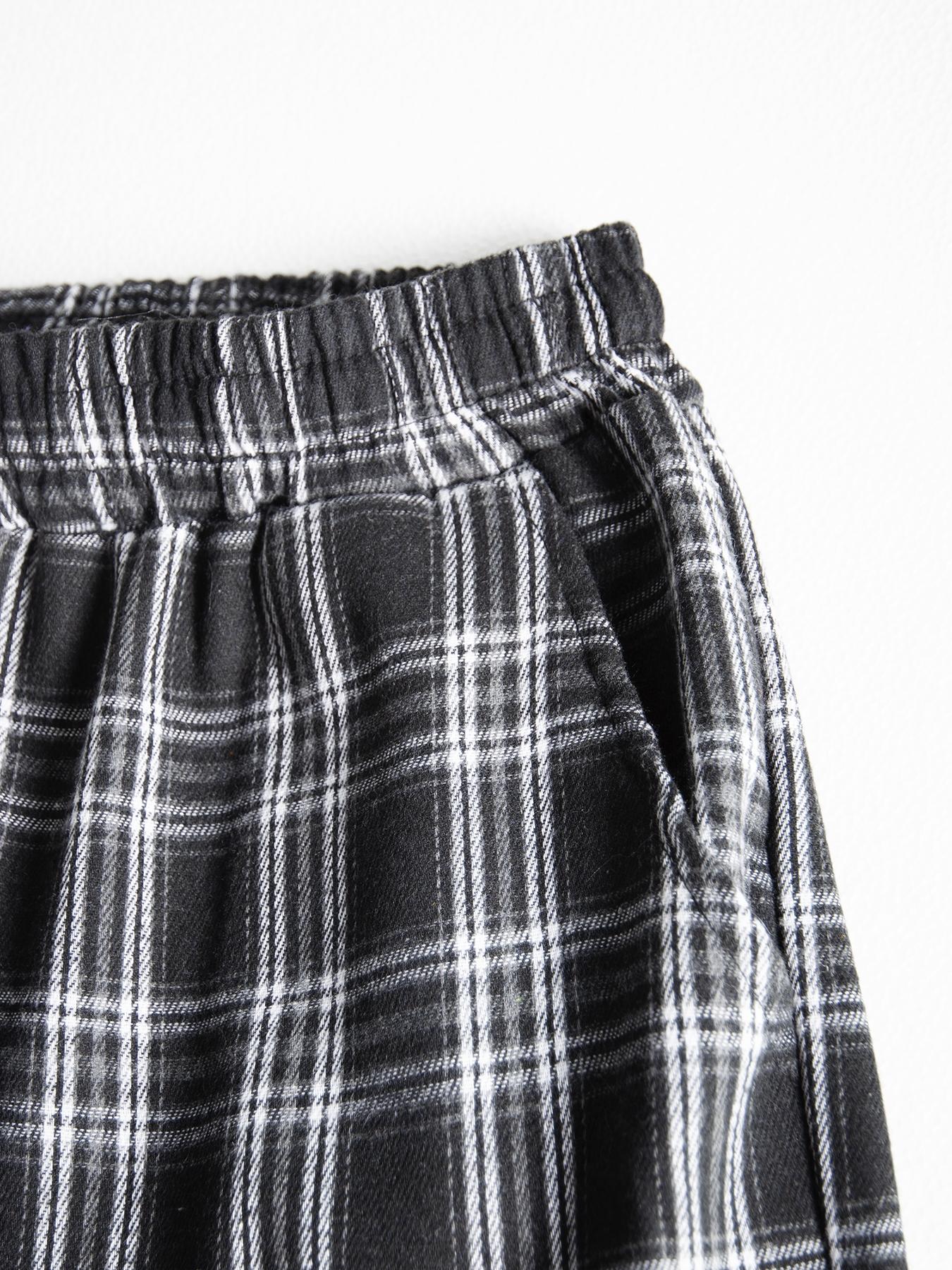 Men's Plaid Lounge Pants - Soft & Comfortable Sleepwear with Straight Cut and Drawstring Waist, Suitable for Daily Home Wear and Outdoor Strolls, Loungewear