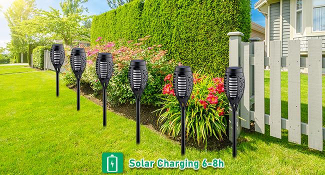 Upgraded Larger Solar Torch Lights, Waterproof Outdoor Dancing Flames Light, Flickering Flames Garden Lights, Landscape Decoration Pathway Patio Lights