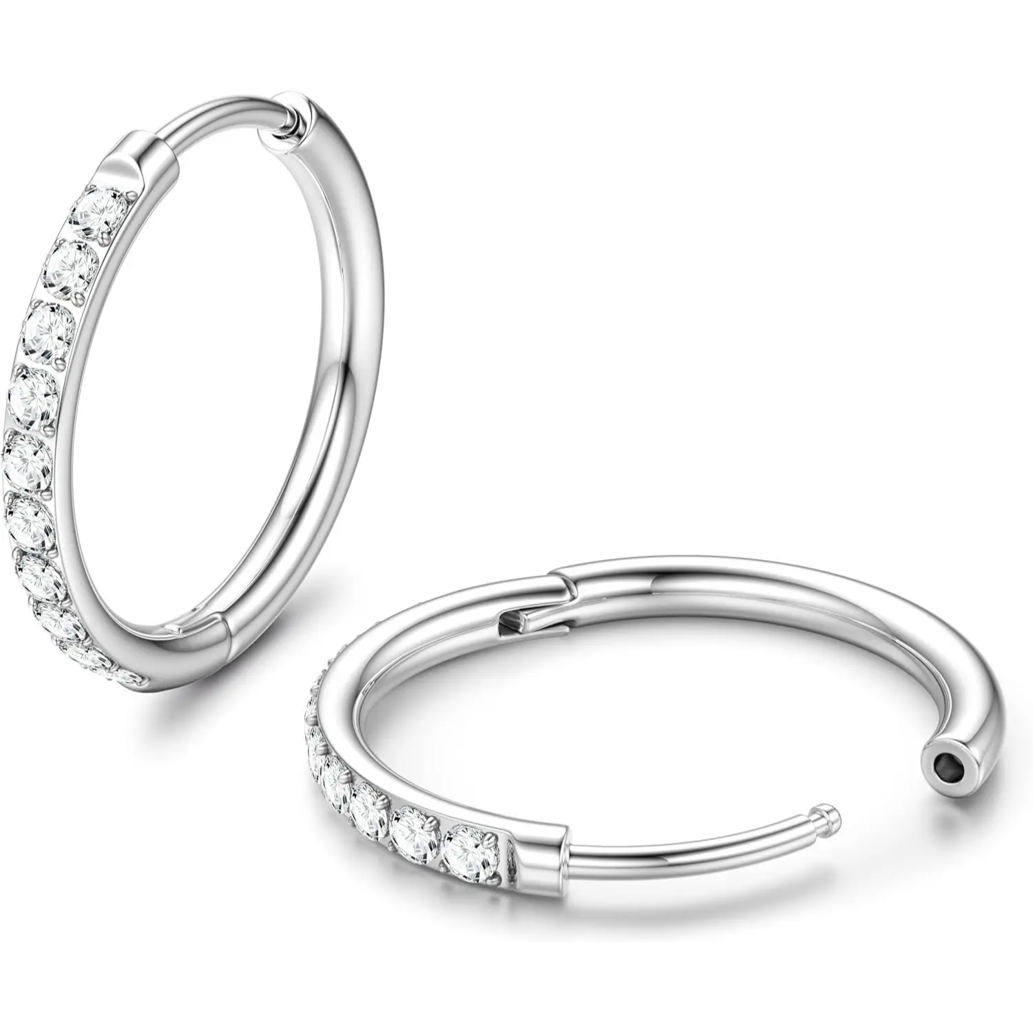 YADOCA G23 Implant Grade Titanium 18G Small Hoop Earrings - Hypoallergenic, Lightweight Huggie, Daily Cartilage Sleeper for Sensitive Ears (Women & Men)