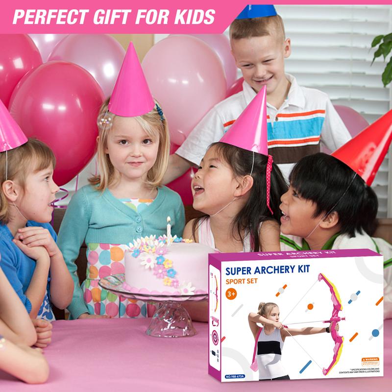 2 Pack Bow and Arrow for Kids, LED Light Up Archery Set with 24 Suction Cup Arrows, 2 Hanging Targets, 6 Score Targets & 2 Quiver,Sport Gifts for Girls，Christmas and Birthday Gifts