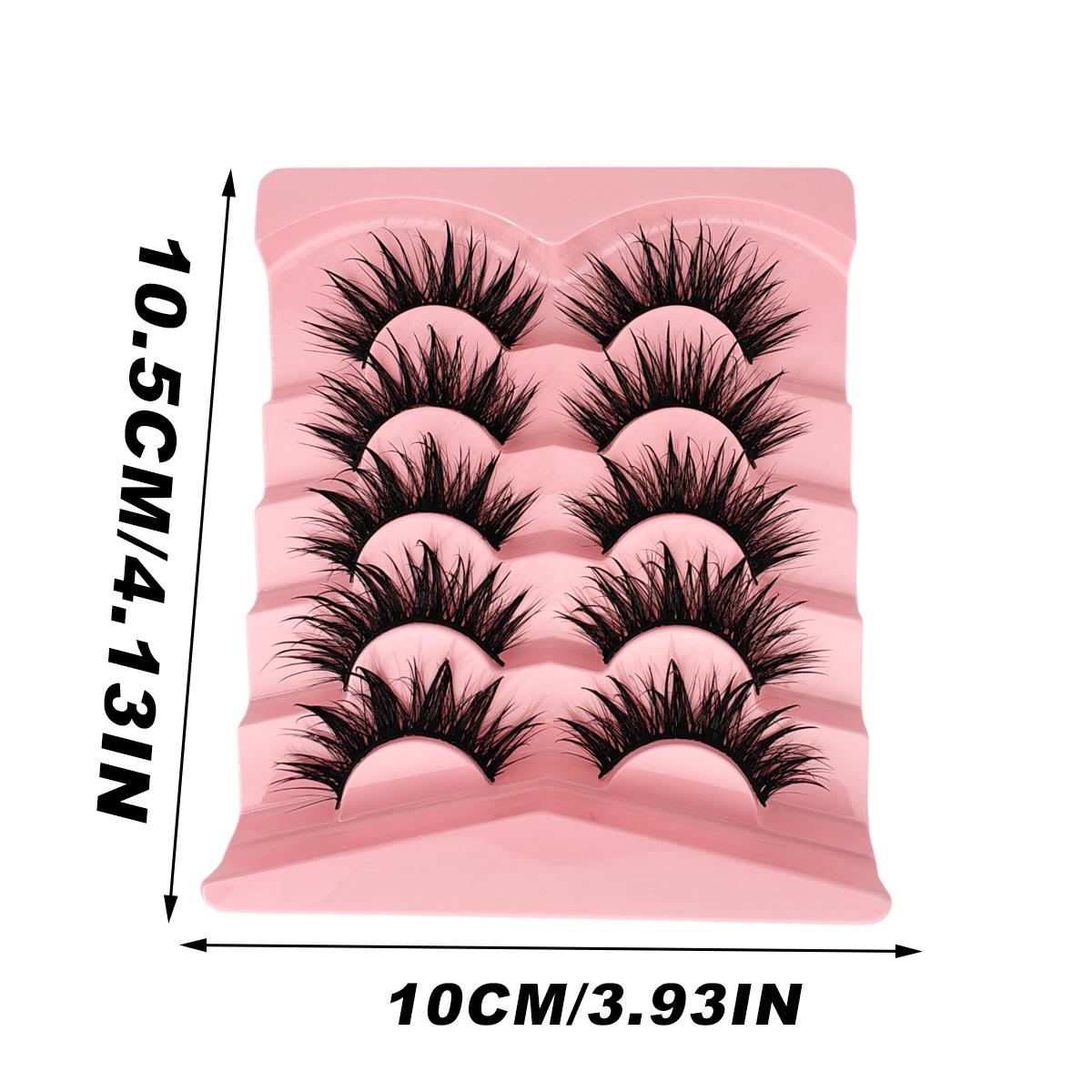 5 Pairs Wet Manga Lashes Cosplay Natural Wispy Fairy Cross Fluffy Eyelash Extensions Makeup Strip Lashes, Lashes, Eyelashes, Fake Lashes For Christmas Halloween Cosplay Manga Various Occasions, Fluffy Volume Eyelashes, Cosmetic