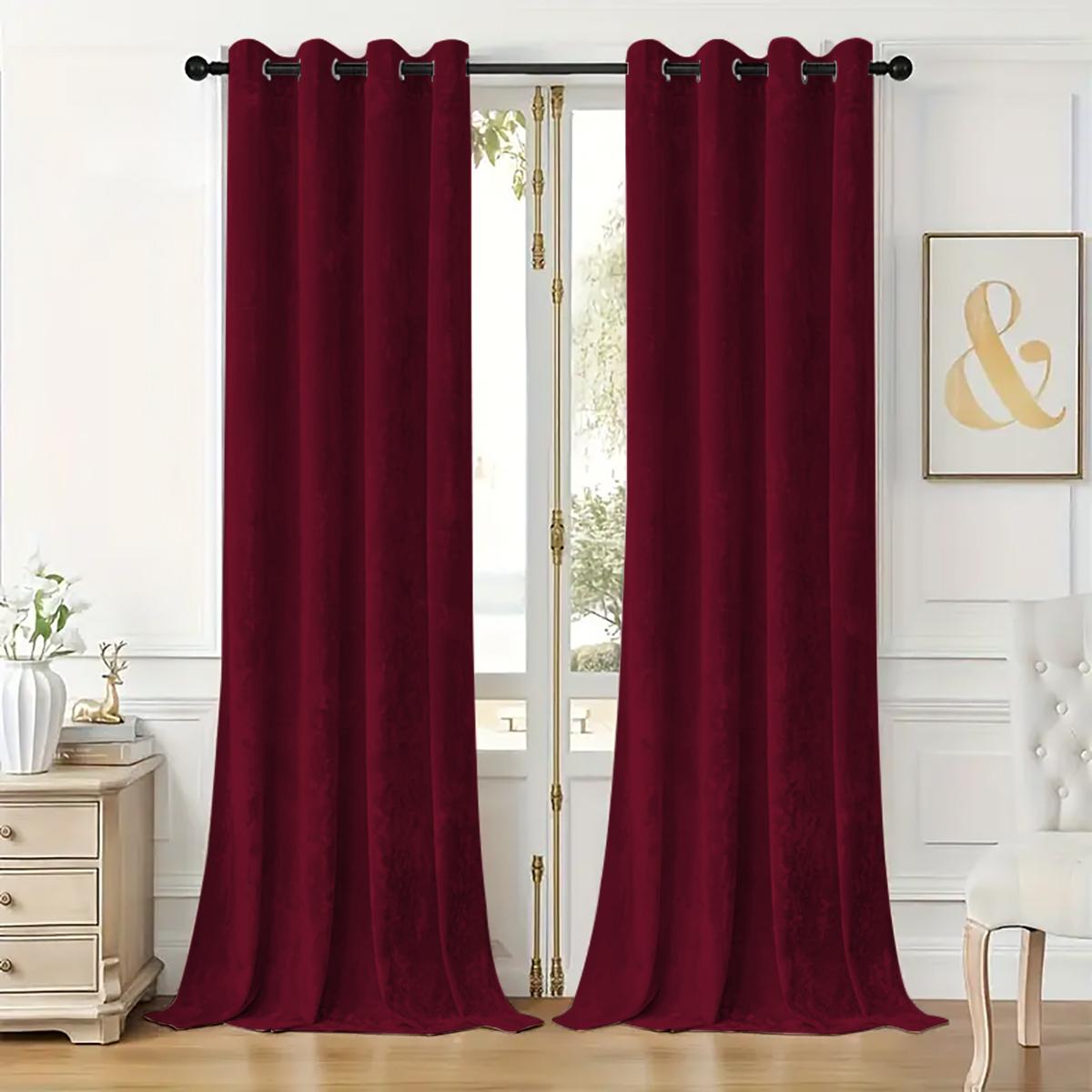 Solid Color Curtain, 1 Count Modern Simple Blackout Curtain, Window Drapes for Home Living Room Bedroom Study Room, Home Decor, Home Decoration Curtain