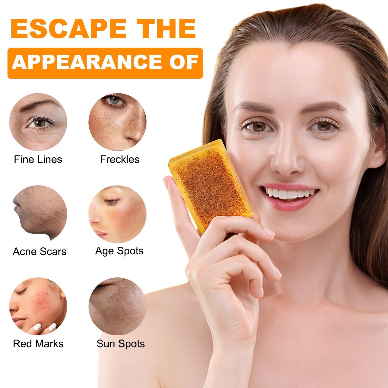 Lemon Turmeric Soap Bar 100g, Gentle Cleaning Formula, Eliminates Odors, Maintains Personal Hygiene, Mild Scented Soap for Daily Use, Gentle Cleansing Soap