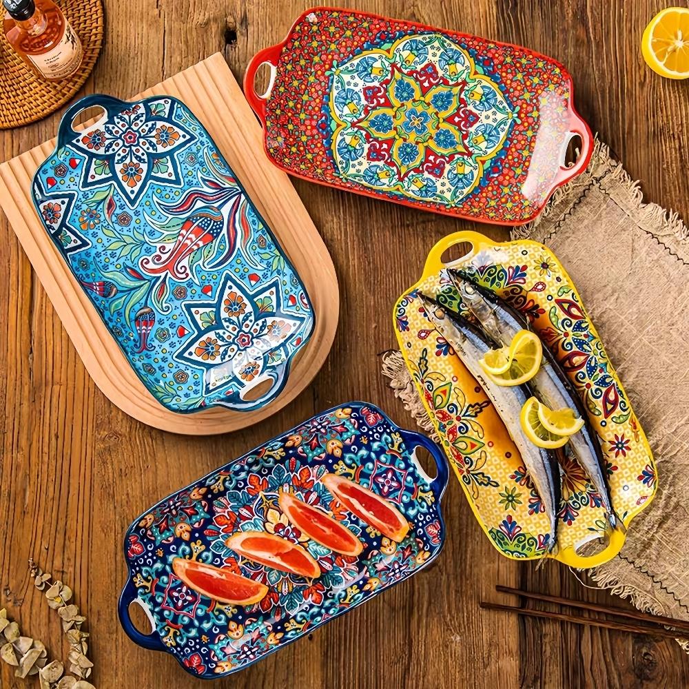 Fish Shaped Ceramic Plate, 1 Count Modern Style Exquisite Durable Multi-purpose Salad Plate, Heat-resistant Dishwasher Safe Plate for Home Kitchen