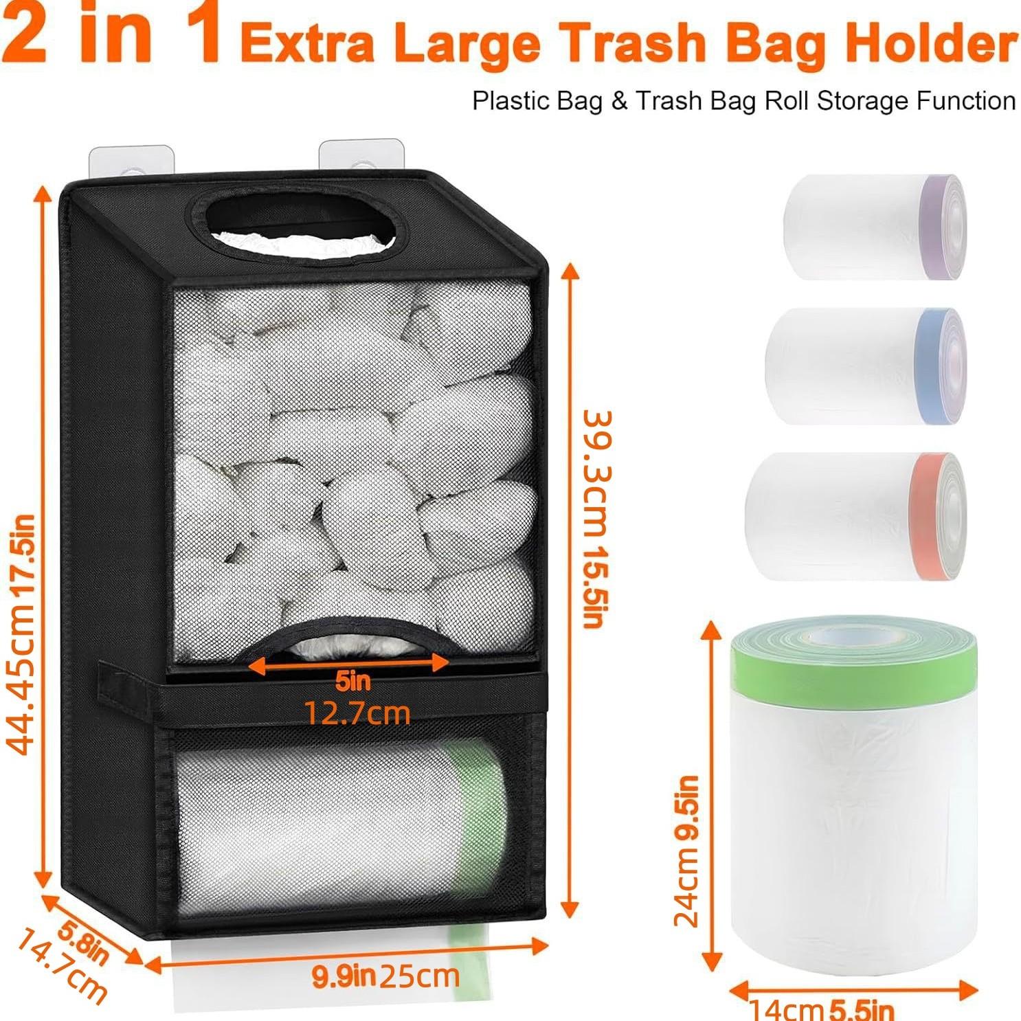 Large Plastic Bag Organizer Rack, Wall-Mounted Design, Oxford Fabric Material, Ideal for Kitchen/bathroom/laundry Room