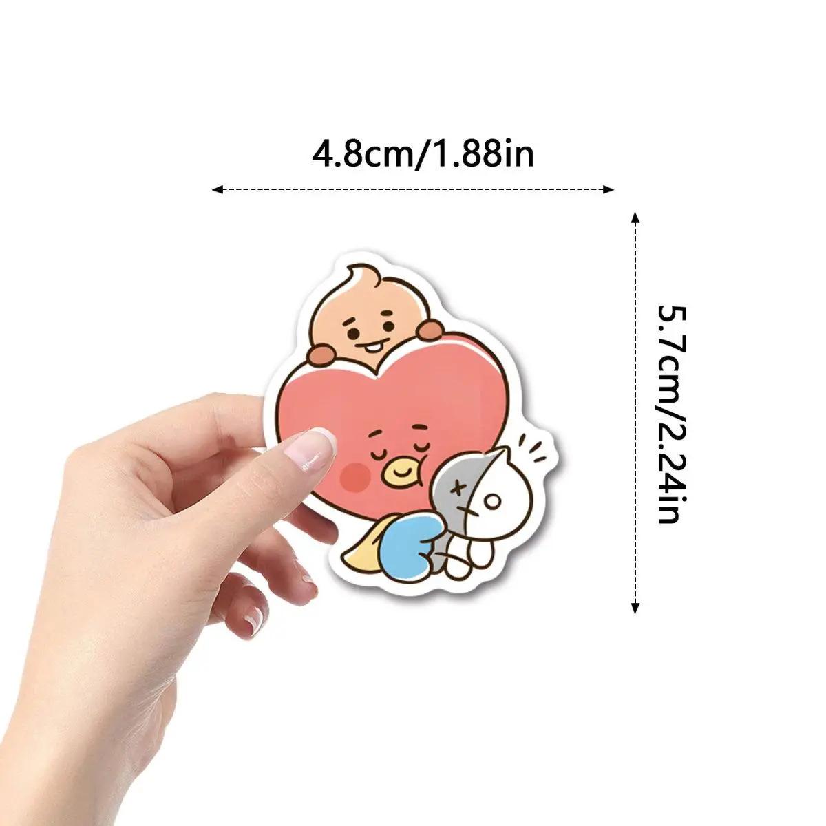 BT21 Chimmy Cooky Koya RJ Shooky Mang Stickers High Color Value Cartoon Printing Creative Handmade Ledger Decoration 50/82 Stickers
