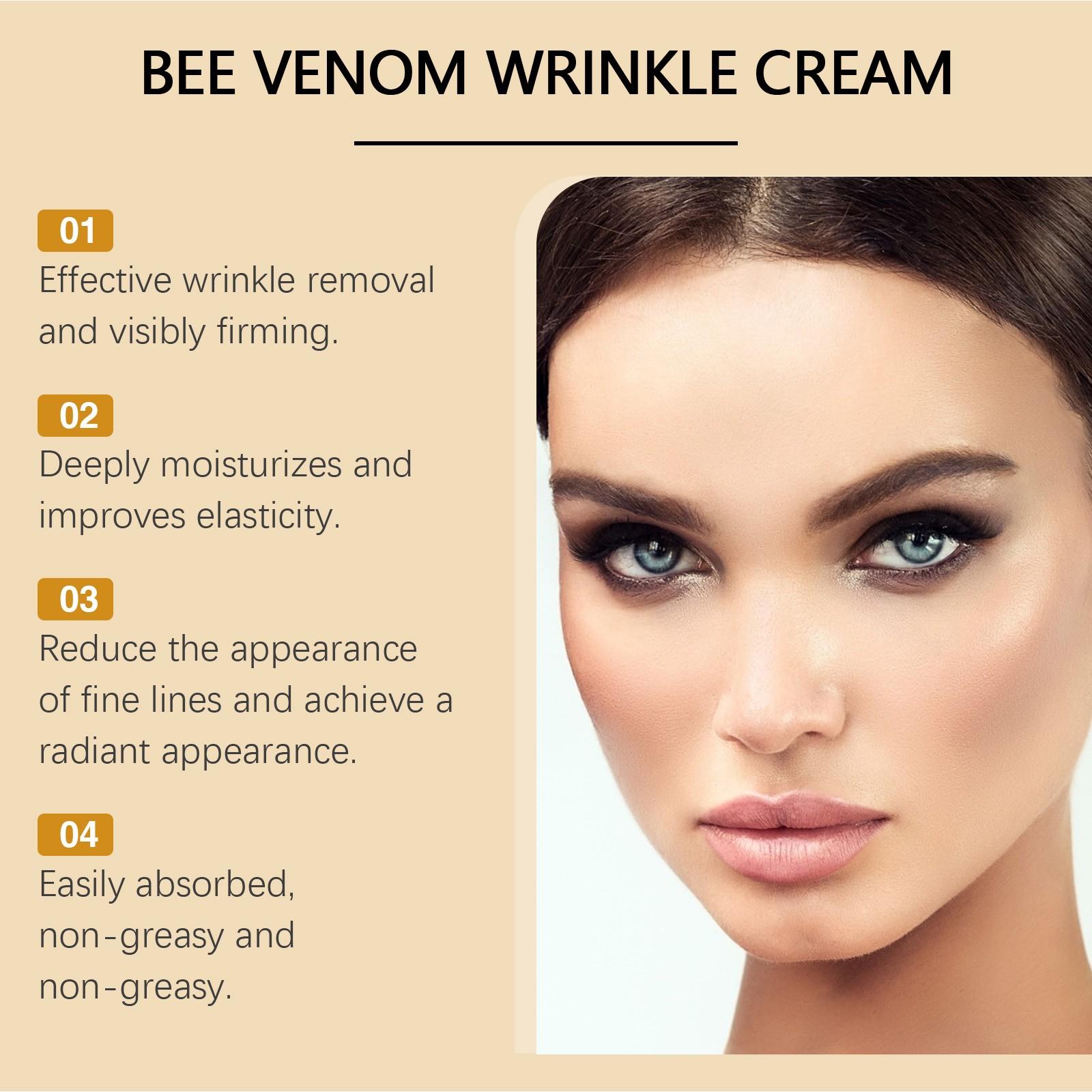 Bee Venom Moisturizing Cream (0.71 Oz), Hydrates and Tightens Skin, Improves Skin Texture, Suitable for All Skin Types, Gentle Facial Moisturizer