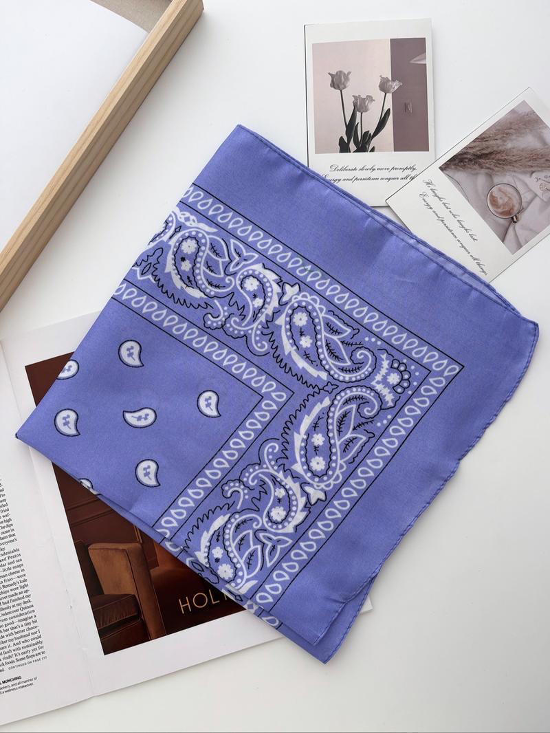 Geometric & Paisley Print Bandana, Unisex Soft Breathable Scarf, Casual Fashion Accessory for All Seasons, Ideal for Daily Wear