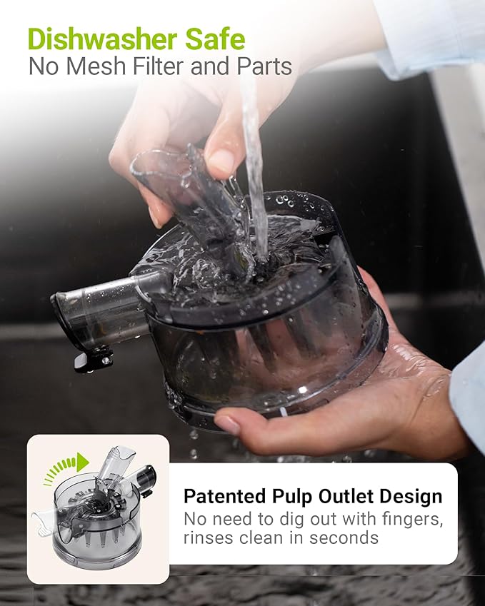 Juicer Machines, TUUMlIST Cold Press Juicer with 6.5"Extra Large Feed Chute Fit Whole Fruits &Vegetables Easy to Clean, High Juice Yield, BPA Free