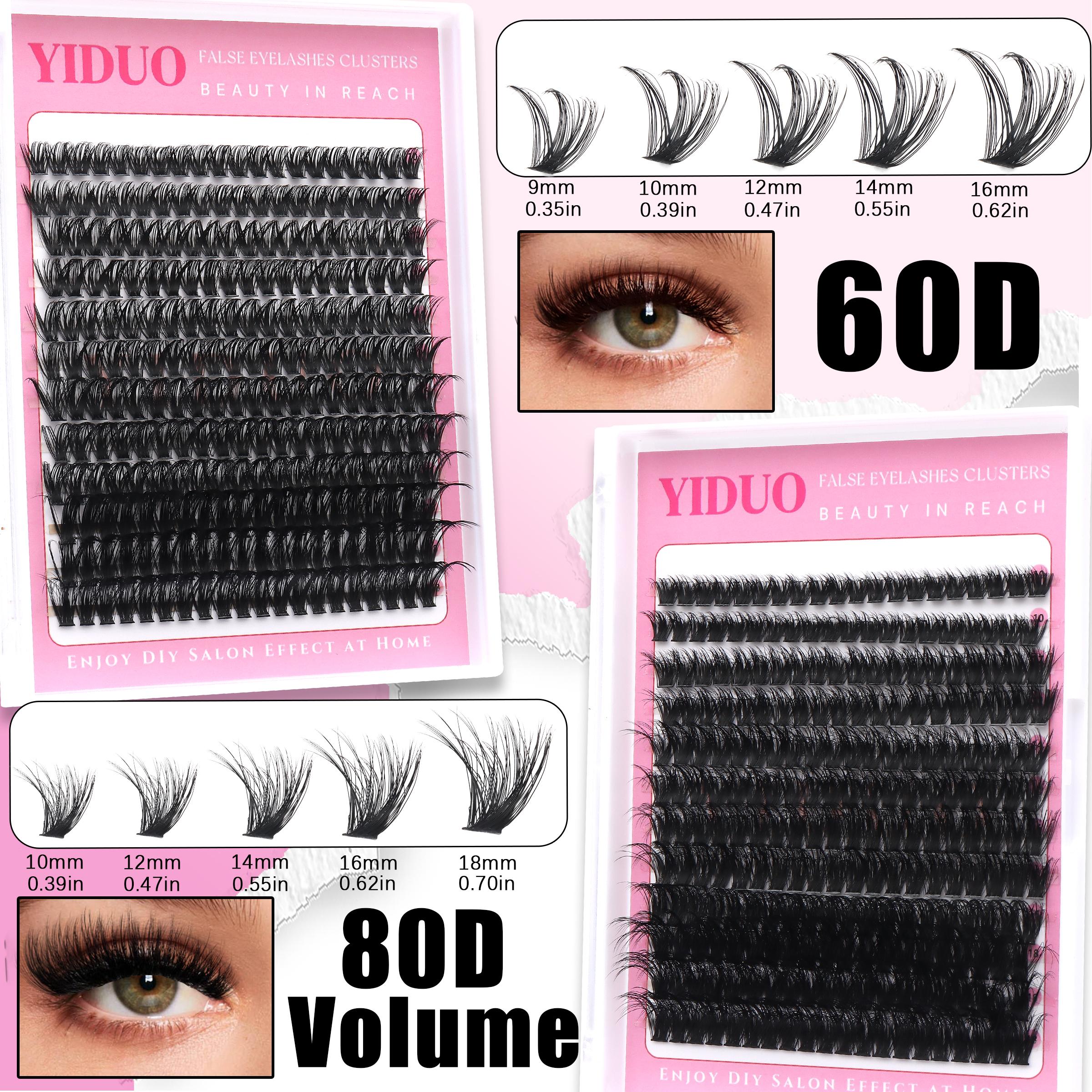 YIDUO 7 Styles Lash Clusters Kit Volume Eyelash Clusters Kit With Bottom eyelash&Spikes Lashes 1600 pcs DIY Individual Lashes Eyelash Extensions 5-20mm 40D&60D&80D&100D&Volume Lash with Lash Bond and Seal, Lash Remover