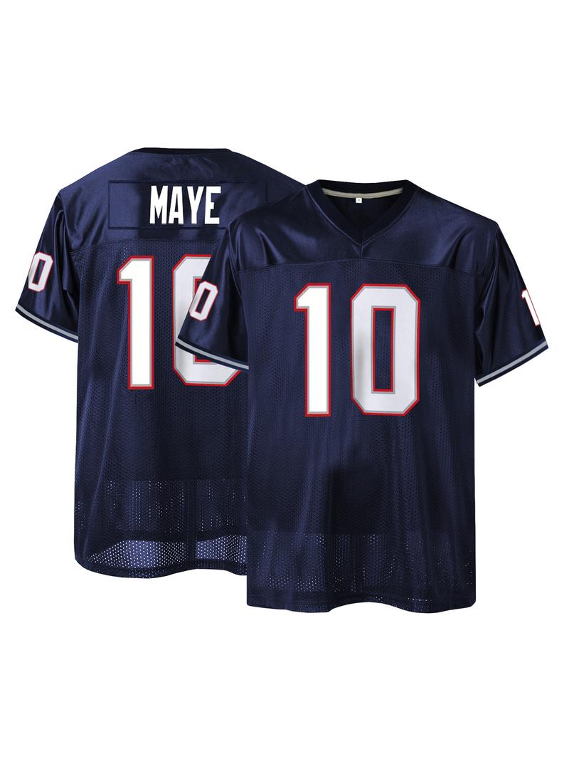 Men's American Football Jersey-Breathable & Embroidered, Patriots #10 #12 Rugby Jersey,V-Neck, Short Sleeve, Loose Fit for Casual, Streetwear &Sports Activities, Jersey Shirts, Jersey Top