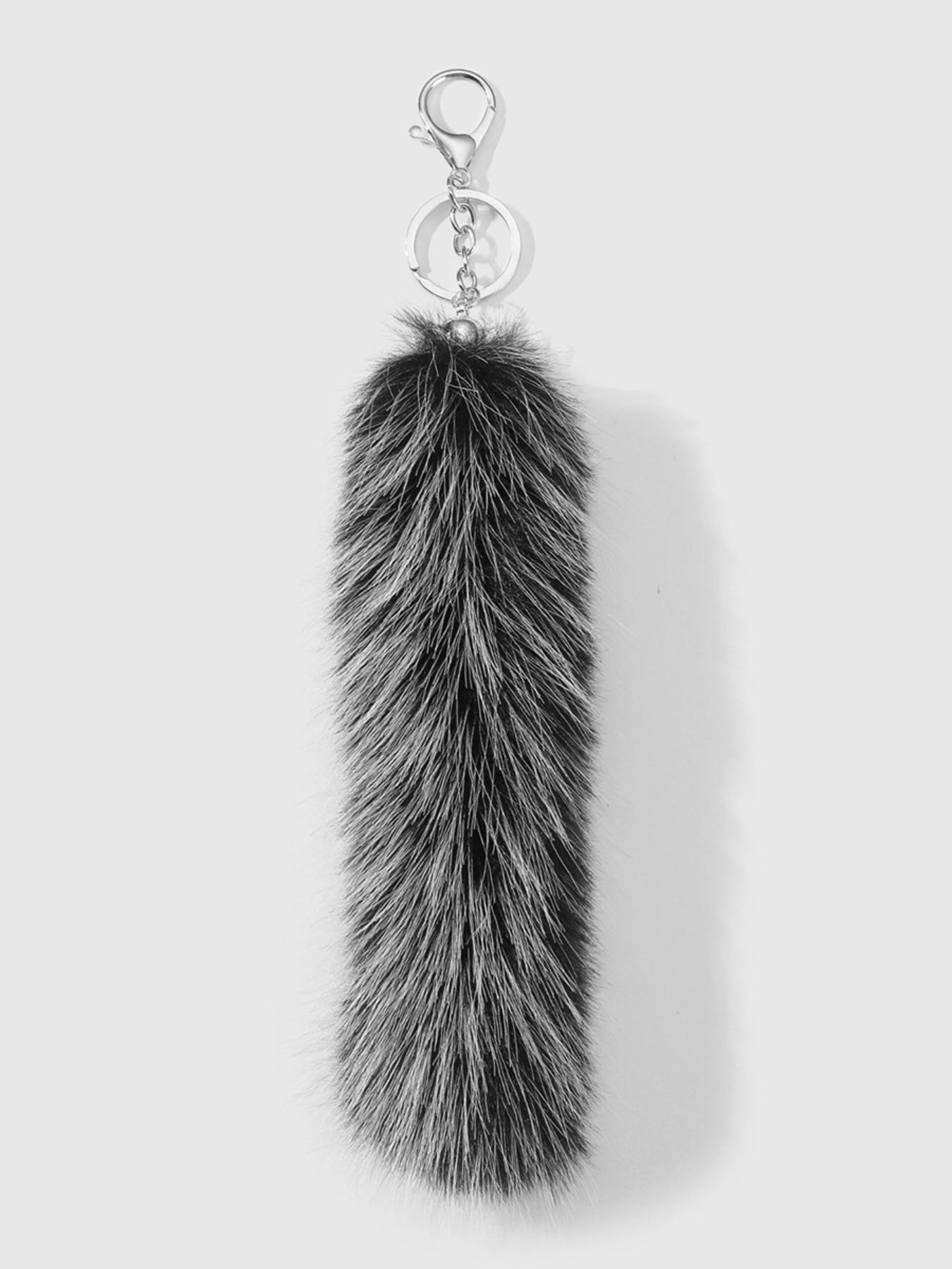 Super Giant Plush Fox Tail Bag Charm Keychain, Fashionable Halloween Handbag Accessory, Eye-Catching Style Statement for Bags & Clothing Decorations