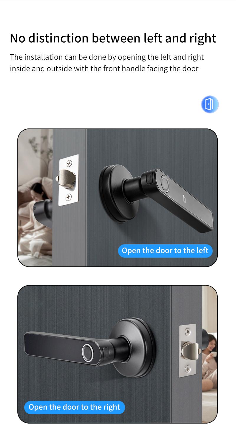 Fingerprint Smart Lock No Key Required Electric Door Lock Digital Keypad Lock for Home & Office, Easy Installation Smart Handle Lock with Advanced Security Features for Wooden Doors