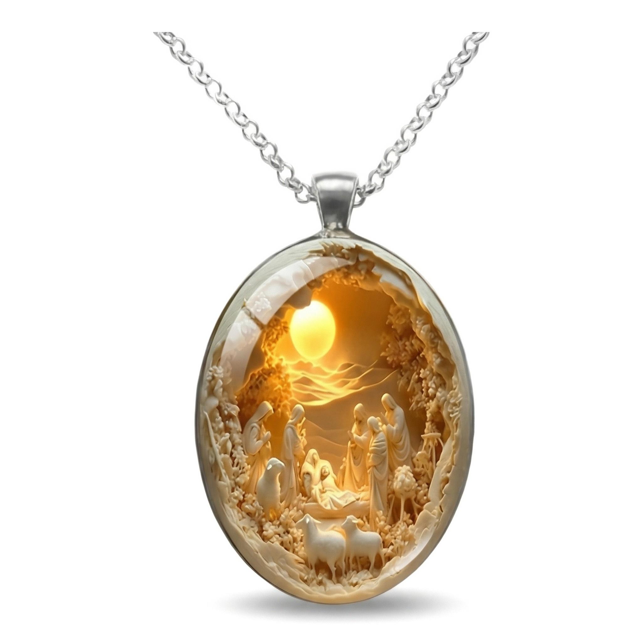 Jesus Birth Necklace for Christian Believers, Ideal for Daily Wear and Special Occasions, Perfect Gift for Faithful Followers