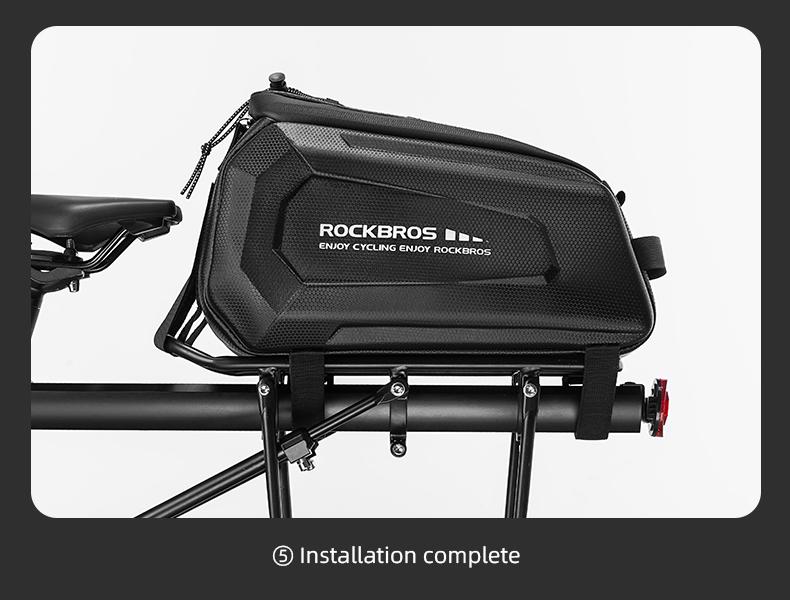 ROCKBROS Bike Rack Bags - Hard Shell Bicycle Rear Rack Bag Large Pannier for Bicycle Rear Rack Bags Bike Rear Seat Bag Bike Trunk Bag Ebike Battery Bag Bike Saddle Bag for Rear Rack Bike Accessories
