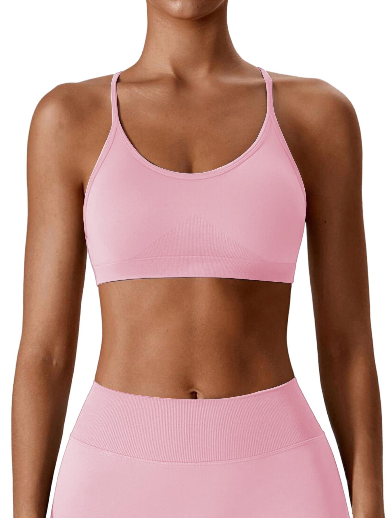 Women's Criss Cross Backless Strappy Sports Bra, Removable Bra Pads Yoga Bra, Running Sports Underwear, Back Beauty Fitness Tops, Sports Underwear for Women Valentine's Day, Gym Clothes