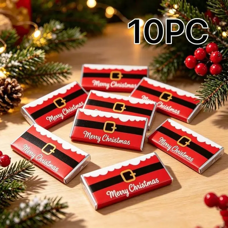 10 Christmas party candy decoration label stickers, with simple and attractive designs, suitable for candy and chocolate gift packaging, for home, shopping malls, parties, events, and wedding gifts