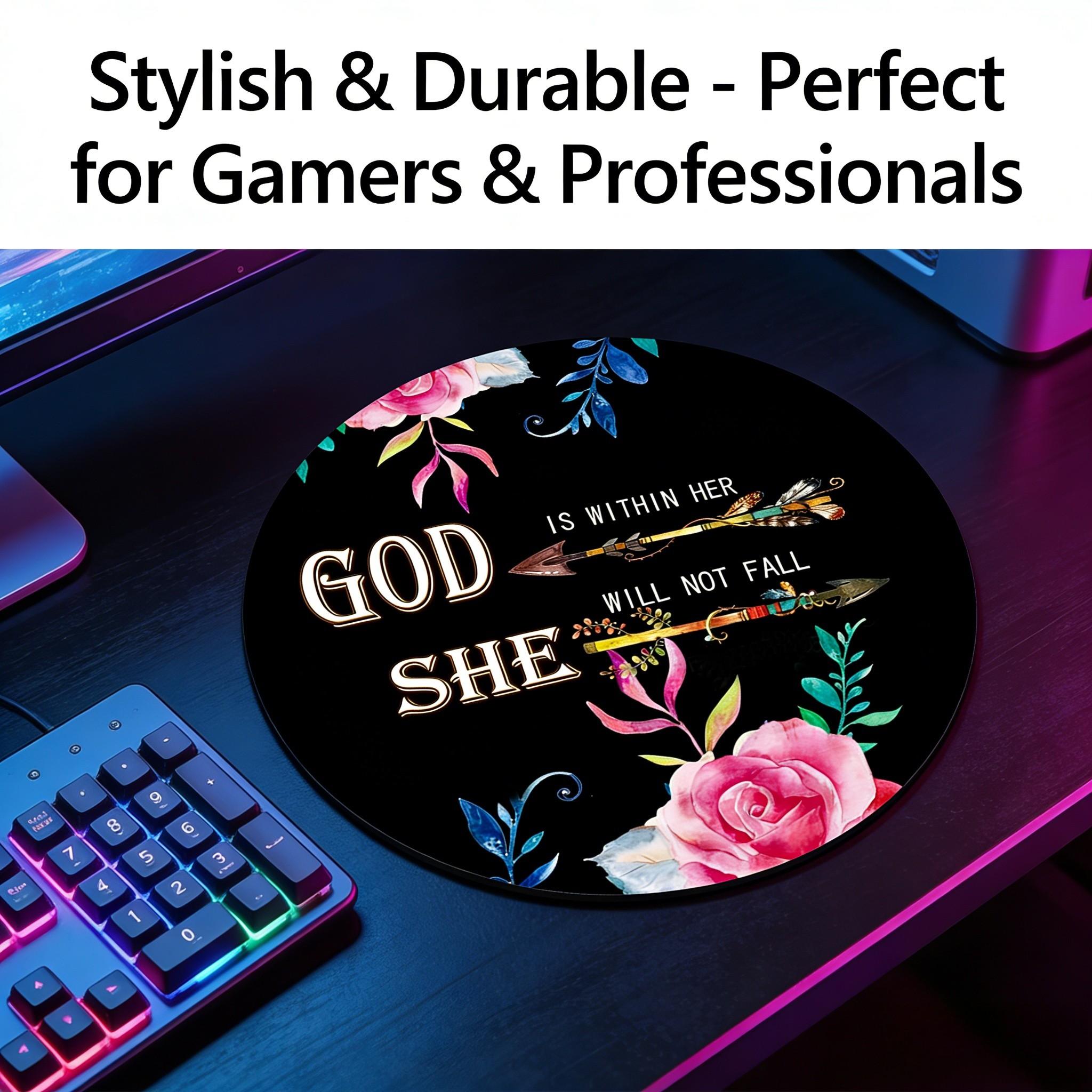 Fashion Arrow Round Mouse Pad, Anti-Slip Rubber Base, Small Desktop Mat for PC, Laptop, Office, Gaming, Gift for Girls and Women, 7.87 Inches