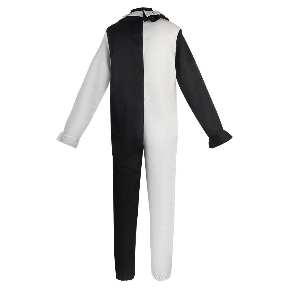 Terrifier Art the Clown Female Costume Full Set - Polyester Horror Cosplay Jumpsuit/Dress with Gloves, Black and White Halloween Party Outfit for Women, Size S with Mask, Accessories, Killer Clowns