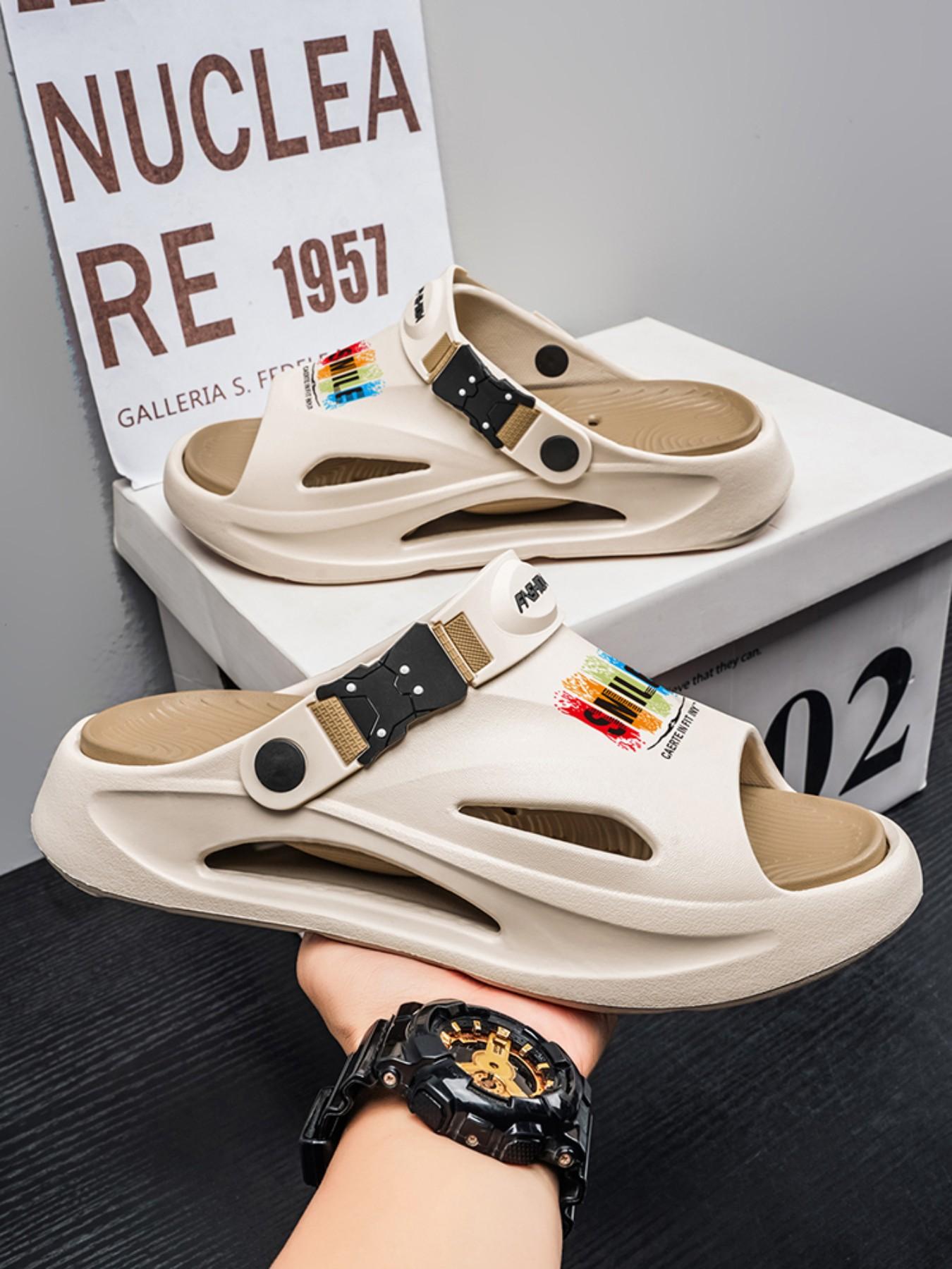 Men's Summer Outdoor Anti-Slip Sports Beach Sandals, Thick Sole Comfortable Flip Flops, Dual Color New Arrival Men's Shoes