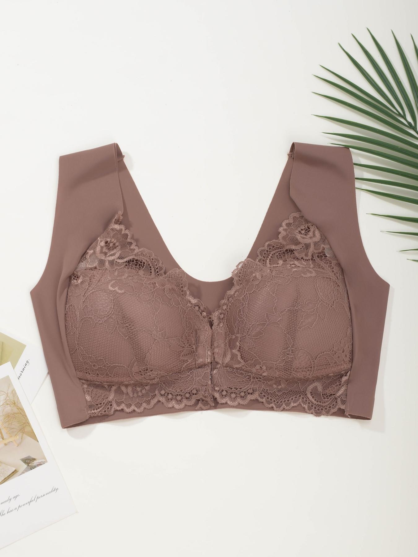 4 Pack Women's Solid Wireless Buckle Bra, Soft Comfy Breathable Basic Underwear, Medium Support, Fit, Casual Style, All Seasons Lingerie Top