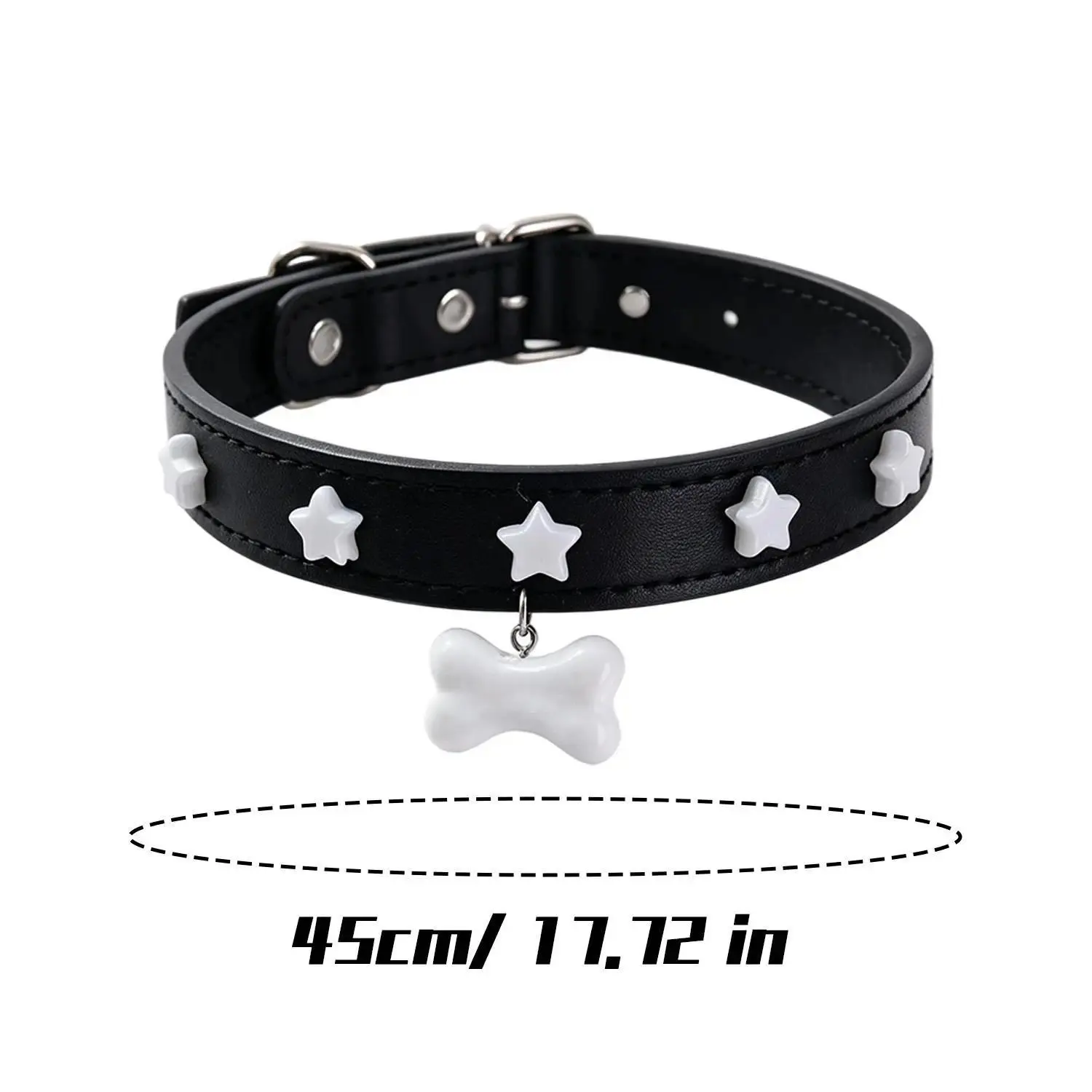 Sweet Cool Cute Bone Collar Choker Necklaces Women Personalized Pu Leather Stars Choker Spicy Girls Neck Band Punk Dog Necklace