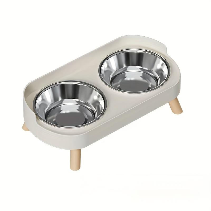 Anti-Tip Dual Bowl Cat Food Bowl, Large Capacity High Design, Universal for Cats and Dogs, Separated Feeding Water Bowls, Pet Essential