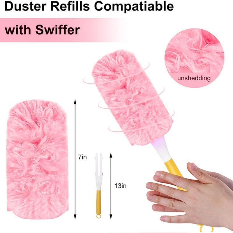 Duster Set, 1 Set Duster with Replacement Head & Handle, Household Cleaning Tool for Home Car Office Dormitory Kitchen Bathroom Cleaning Supply, Home Cleaning Products