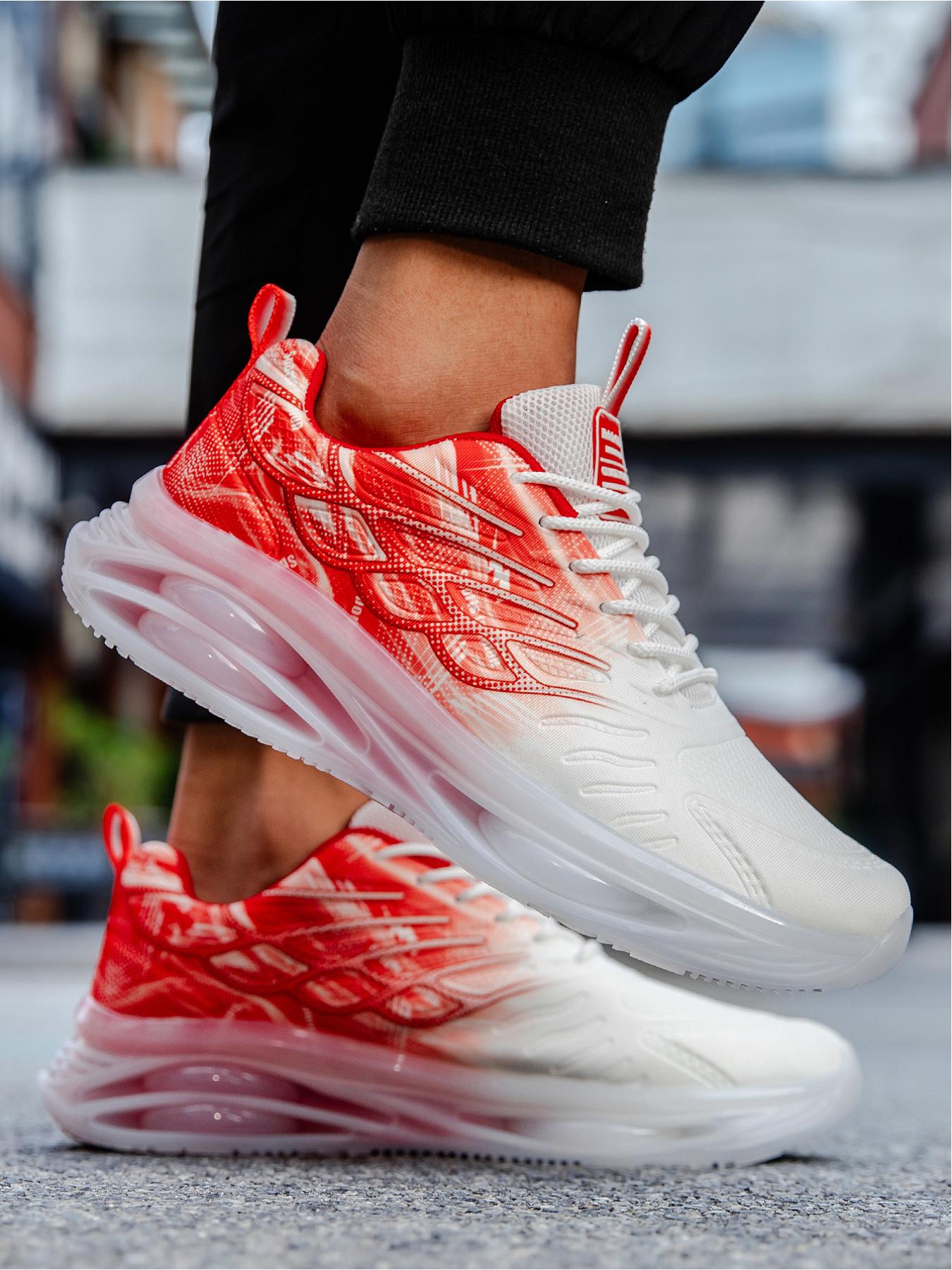 Men's Lightweight Rebound Air Cushion Running Shoes: Breathable Mesh Material, All-Day Standing Comfort Training Sneakers