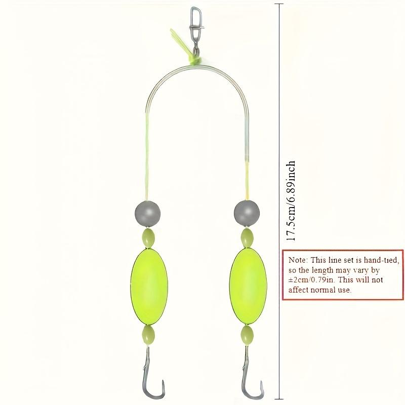 5-Pack Reverse Double Hook Rig Set with Floats and Weights, No-Tuning Design for European Carp Fishing, Suitable for Various Fish Sizes 4#-13#