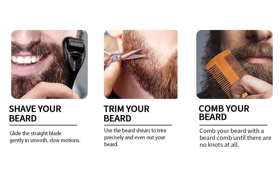 【Spring Glow-Up】Beard Kit for New Year Gift & Men Grooming & Care W/Beard Wash,3 Packs Beard Oil,Beard Balm Leave-in Conditioner Boyfriend Father’s  Gift