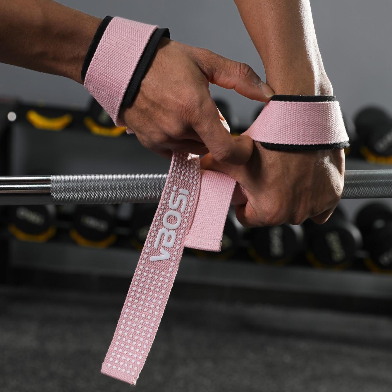 1 Pair Women Men Non-slip Neoprene Padded Weightlifting Wrist Straps Strength Training Deadlifts Wraps Hand Grips Palm Support Grip Band