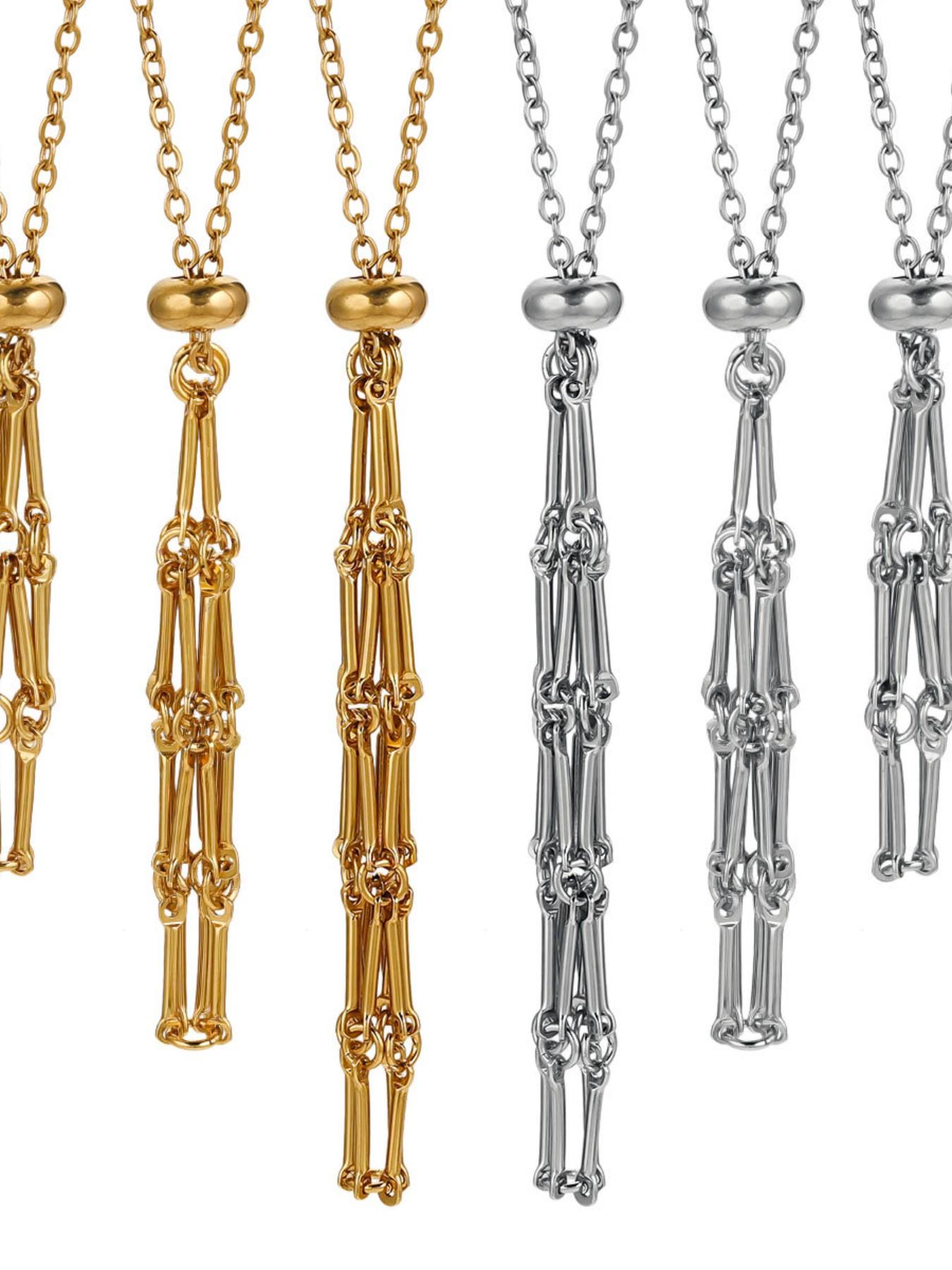 Stainless Steel Mesh Cage Necklace with Gemstone Inlay, Adjustable Pocket Pendant Jewelry, Chain Link Necklace, 1 Piece Pack, Elegant Accessory, Single Gem Necklace