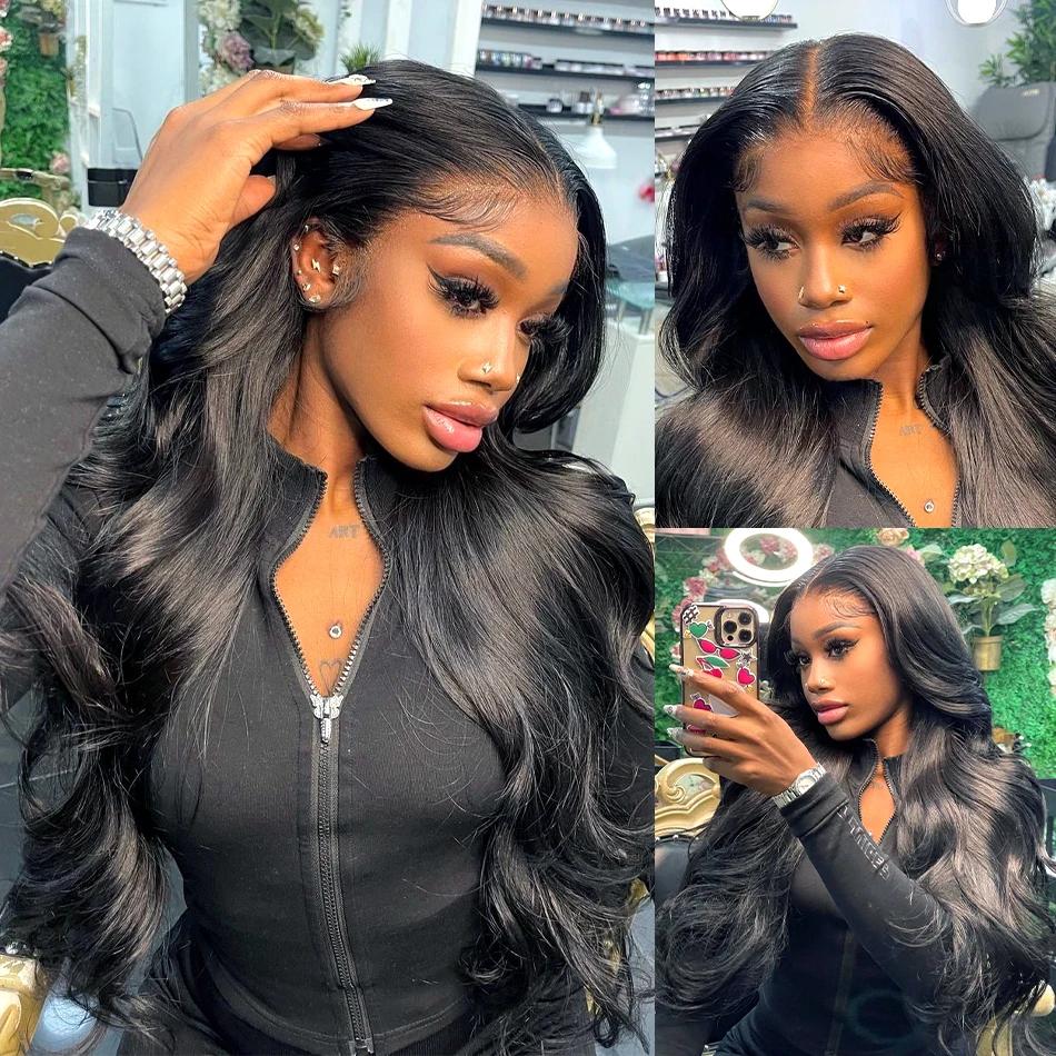13x6 HD Transparent Lace Frontal Wigs Human Hair Pre Plucked 13x4 Lace Brazilian Body Wave Wigs with Baby Hair 180 Density Natural Hairline for Black Women 32inch TikTokShopHolidayHaul