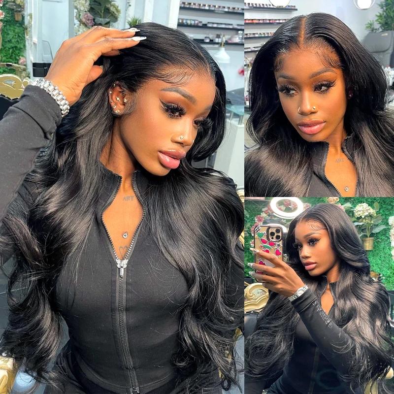 13x6 HD Transparent Lace Frontal Wigs Human Hair Pre Plucked 13x4 Lace Brazilian Body Wave Wigs with Baby Hair 180 Density Natural Hairline for Black Women 32inch TikTokShopHolidayHaul