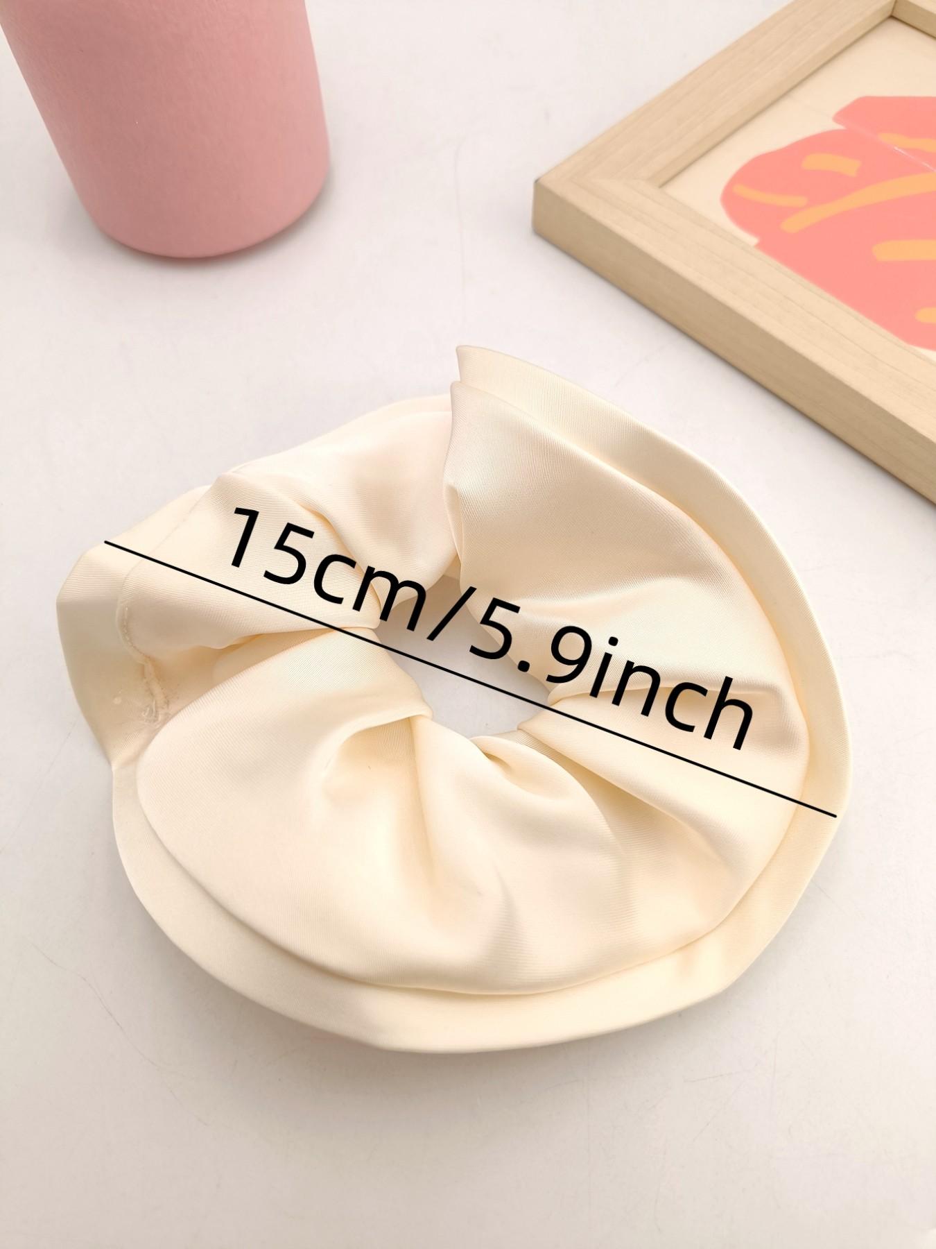 1PC 15cm Wood Ear Satin Double Layer Hair Tie, High Elasticity Secure Hair Band, No Pressure Hair Accessory, Daily Commute Fashion Item