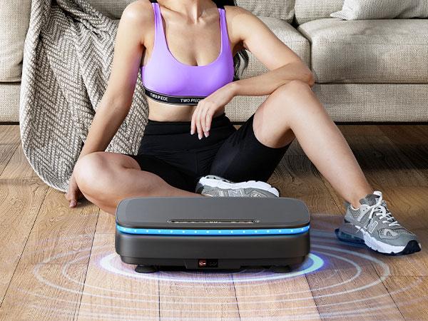 MERACH Vibration Plate Exercise Machine with Bluetooth & Light Machine Whole Body Workout Vibration Platform for Fitness