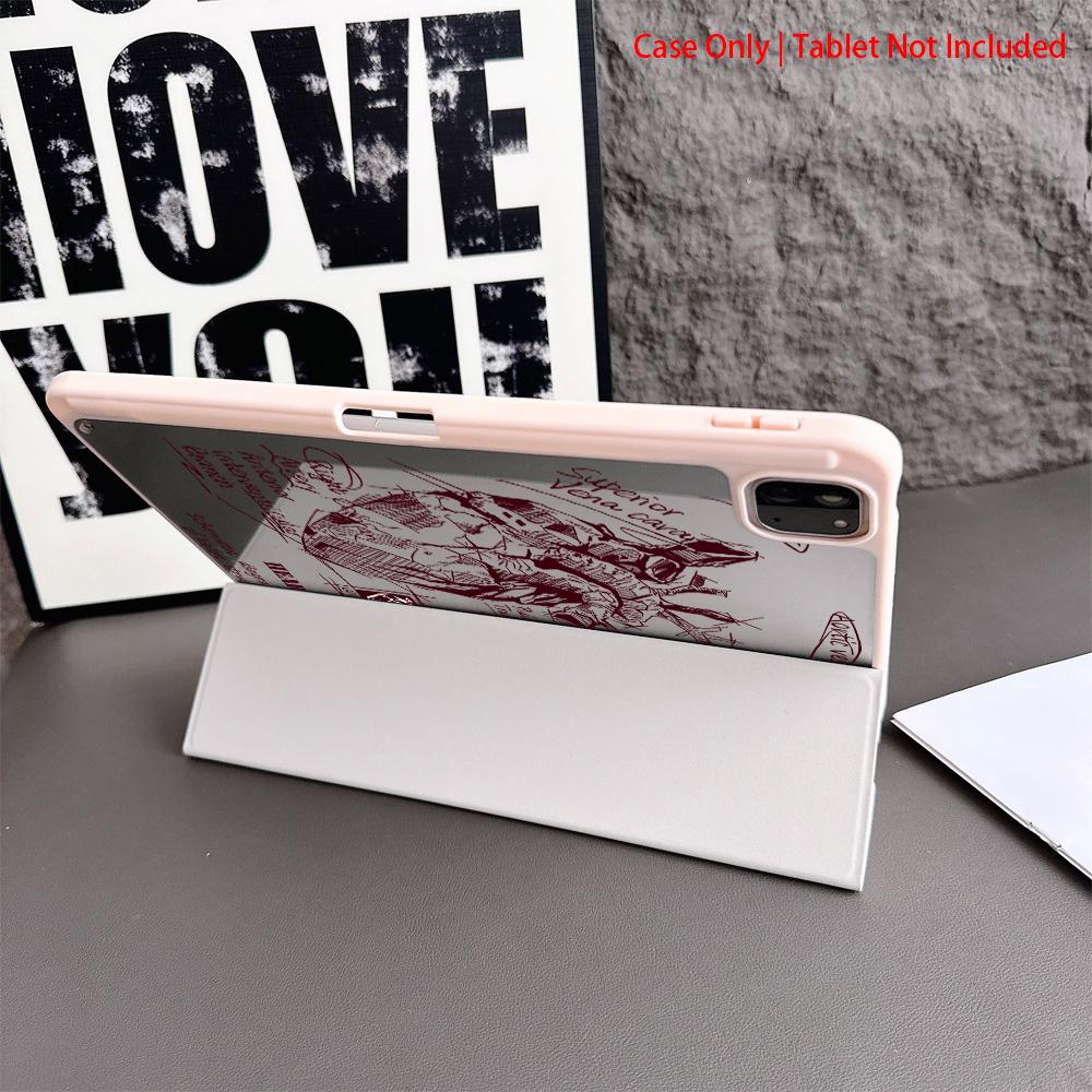 1 Piece Protective Folio Tablet Case with Pen Holder compatible with iPad 10.9/Pro11/10th/iPad7/8/iPad Air 4/5/iPad Pro/iPad Air 13(M3 2025)/iPad Air 11(M3 2025)/iPad Air 11(M3 2025)/iPad 11(A16 2025), Auto Sleep/Wake Function/Stylish Tablet Accessories