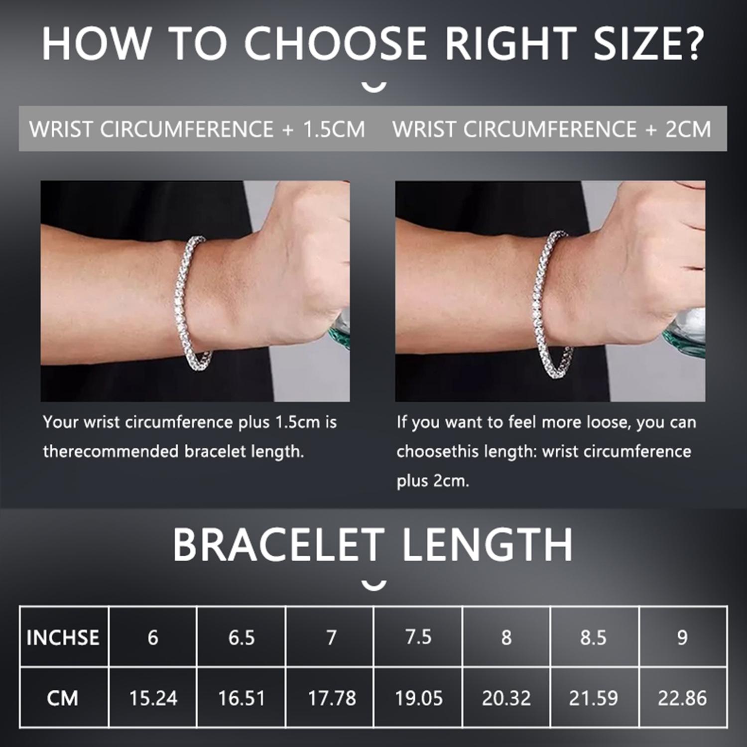 [5A+ Cubic Zirconia] GEMSME Copper 2-6MM Round Cut Waterproof Tennis Bracelet Tennis Anklet Tennis chain for Men Woman Classic Couple Barcelets Anniversary Birthday Engagement Gift High Quality Unisex Hiphop Style