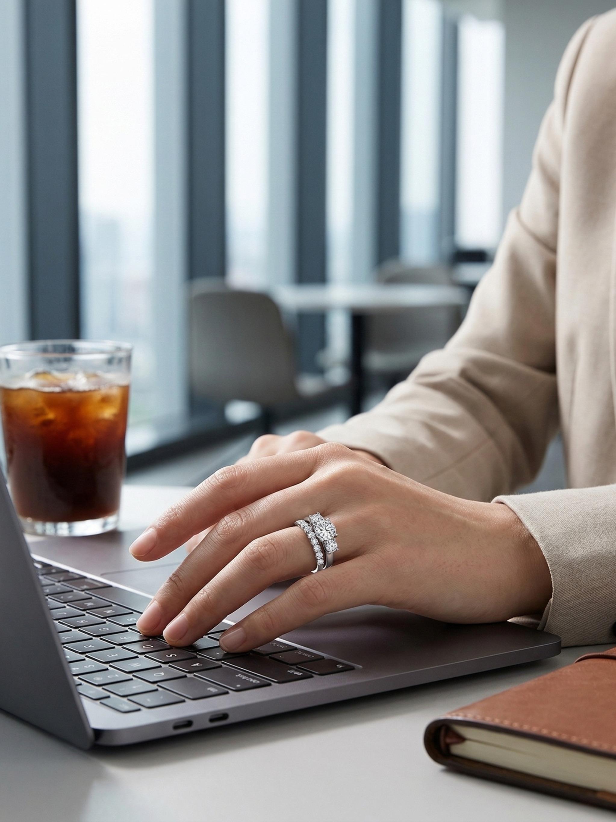 1ct Moissanite Ring Set, Classic Women's Wedding Band, 3-Stone Stackable, 18k, Hypoallergenic, Engagement Anniversary Gift