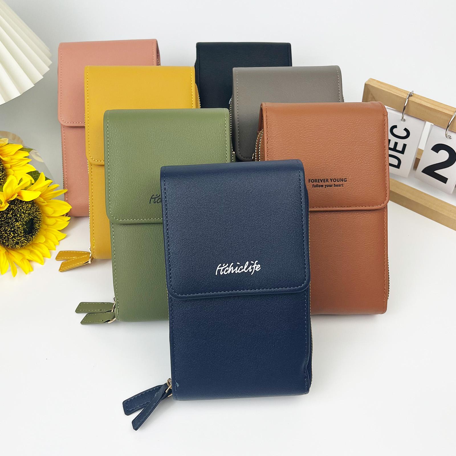 Women's Lightweight Small Crossbody Bag Phone Wallet Crossbody Purse Square Leather Crossbody Wallet for Travel Card Holder Document Bag Touchscreen Compatible SpringStatements