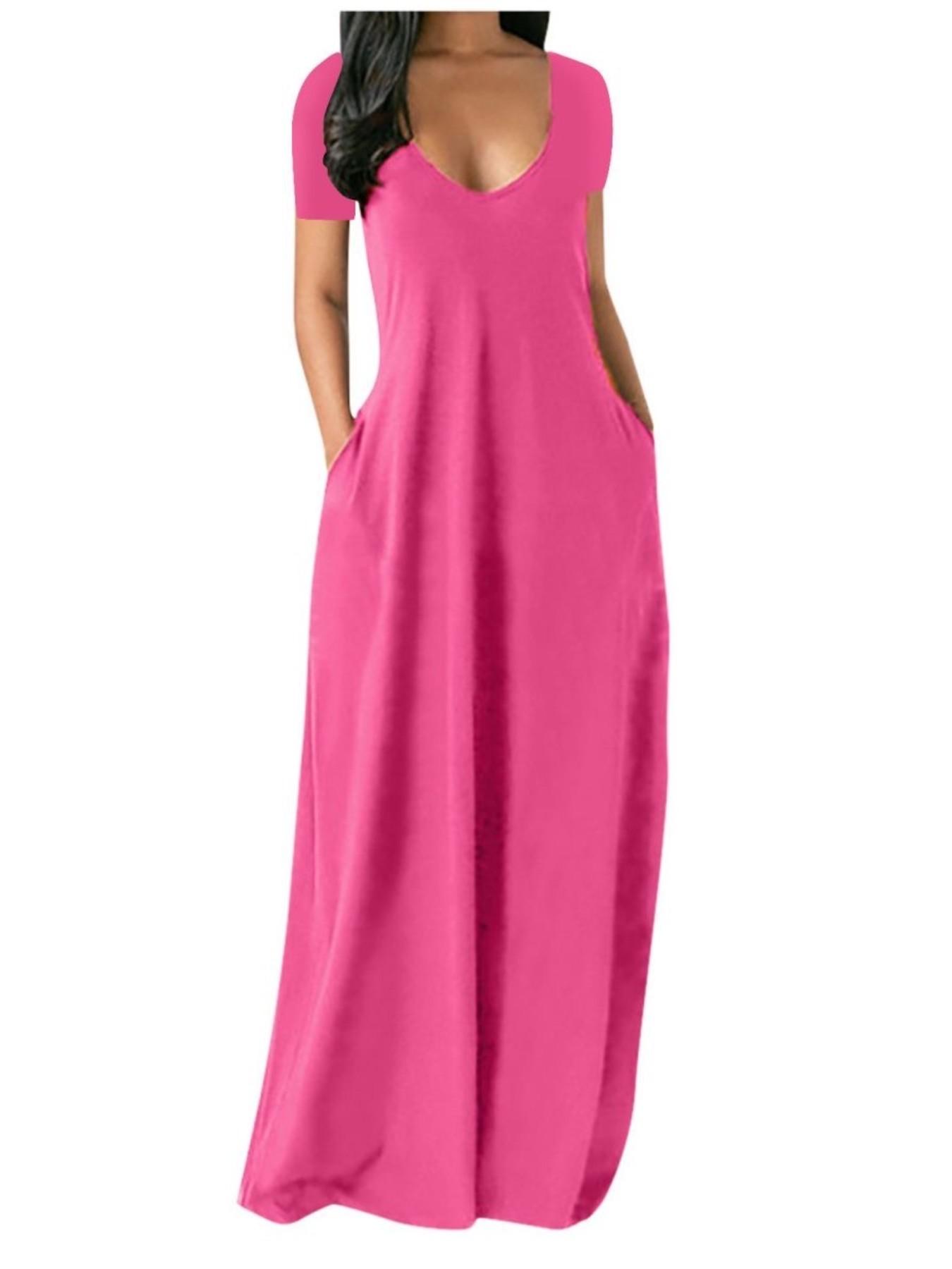 Women's Casual Simple Basic Loose Pocket Long Sleeve Dress, Comfortable and Stylish Design, Perfect for Daily Wear and Relaxing Moments, Casual Dresses