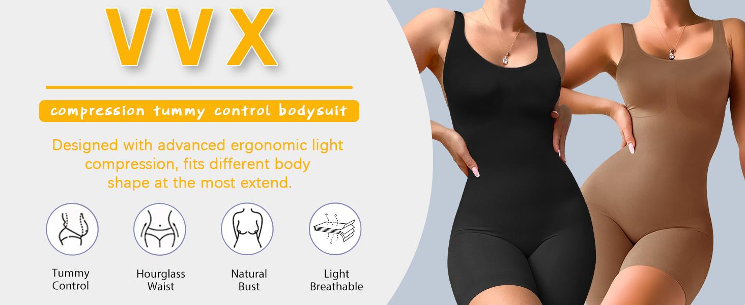 Shorts Bodysuit for Women Tummy Control Shapewear Sexy Butt Lifting Workout Bodycon One Piece Short Jumpsuit Minimalist Comfy Smooth Fabric SpringStatements