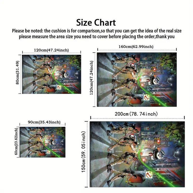 Ghostbusters 21 Animated Print Carpet, Home Living Room, Bedroom, Office Chair Under Carpet, Gift for Family and Friends, Christmas Decorative Carpet