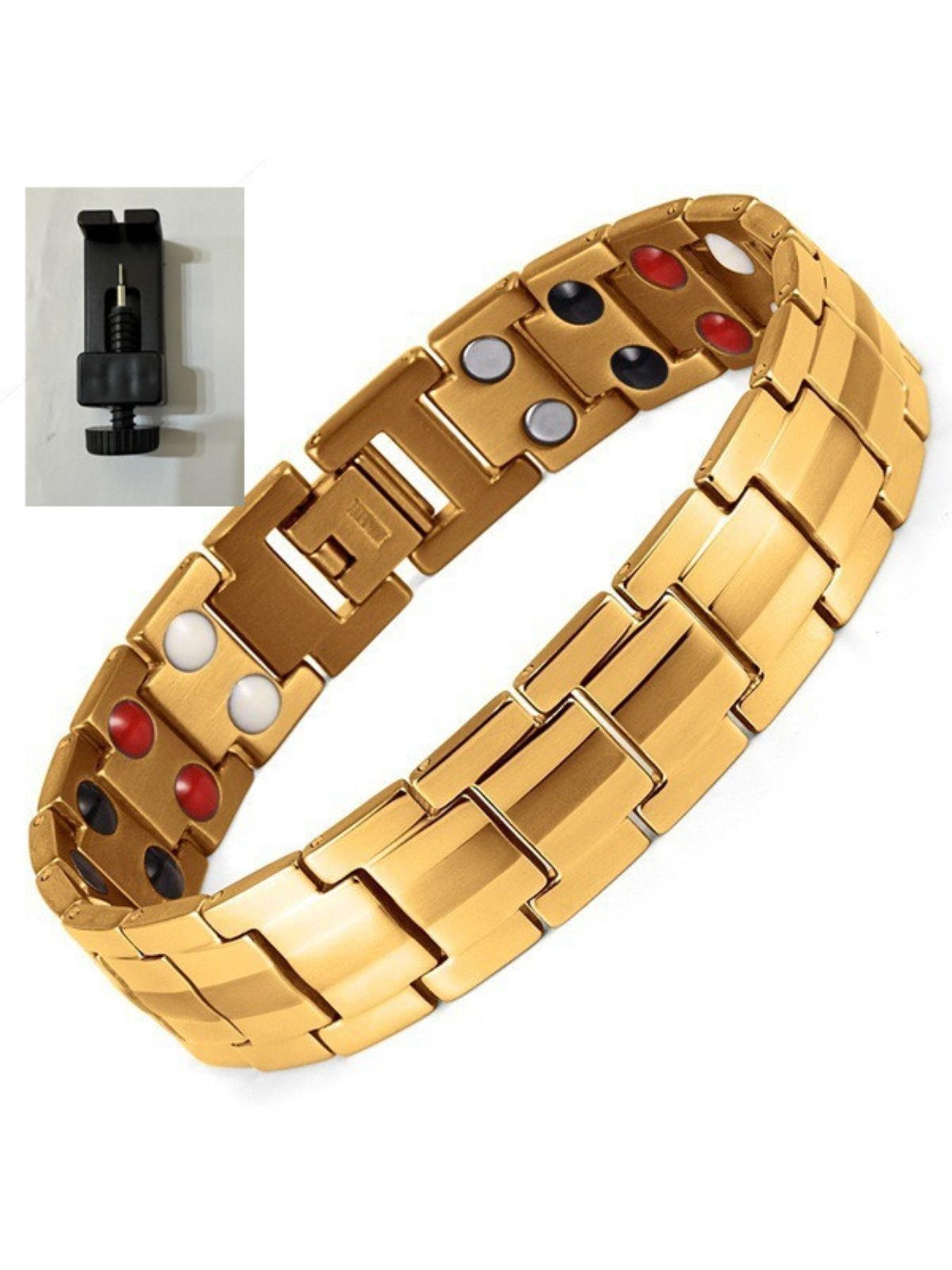 New European and American detachable double-row magnetic stone bracelets for men and women, 15mm couple bracelets
